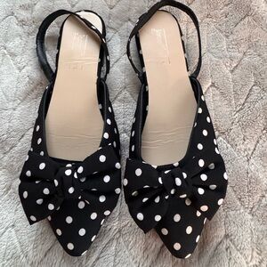 Polka Dot Slingback Bow Flats